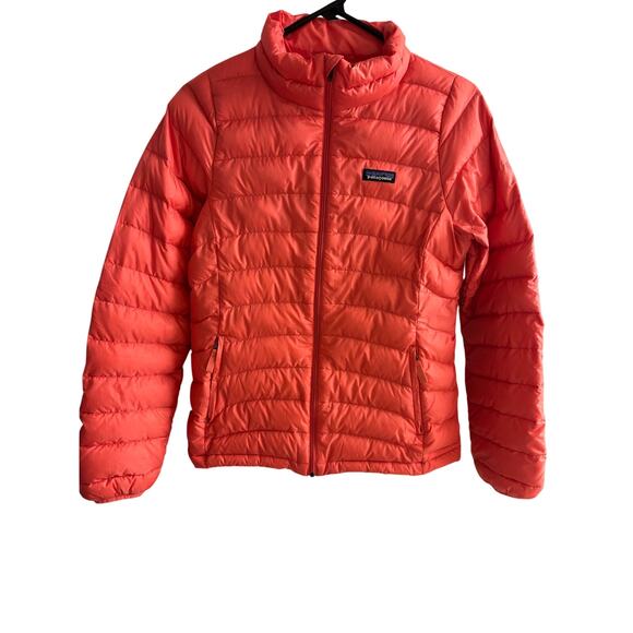 Patagonia JacketKids Size Extra Large 14 Salmon Down Puffer Full Zip Coat